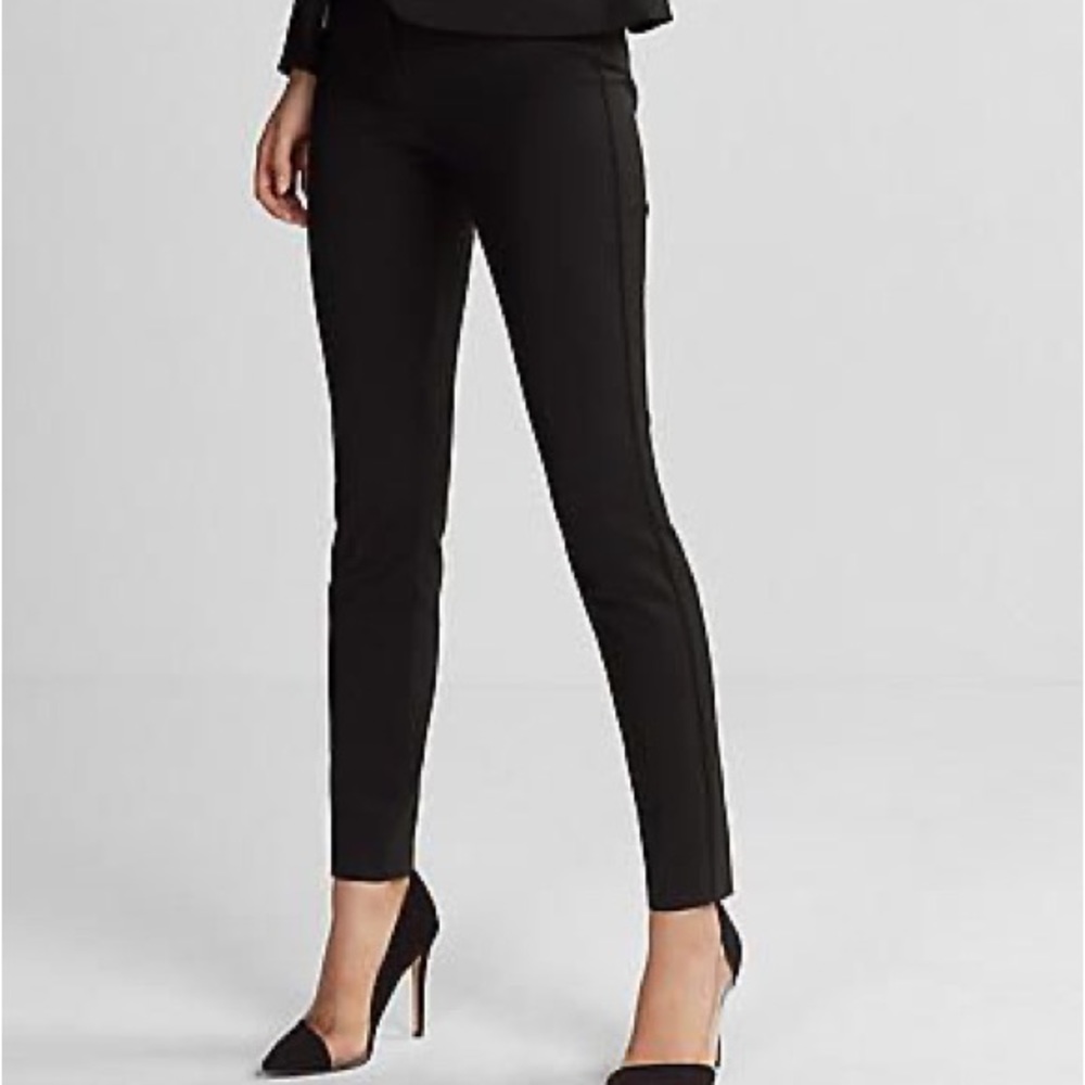 Express Columnist Skinny Mid Rise Pants in Black